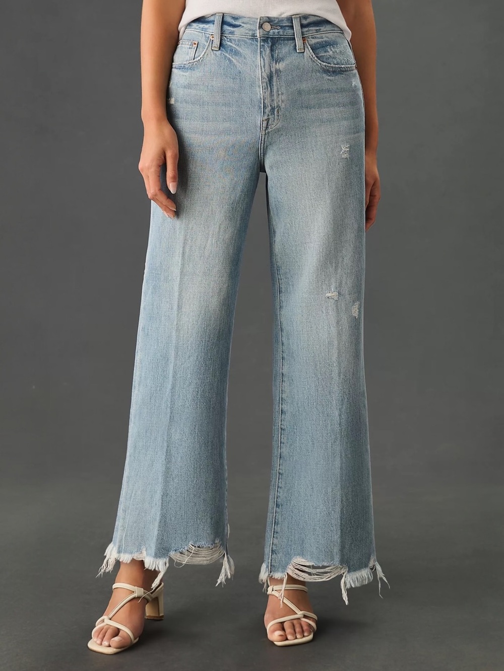 Pistola Loretta Raw-Hem High-Rise Wide-Leg Jeans